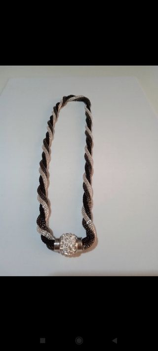 Collana colore oro e argento modello treccia donna