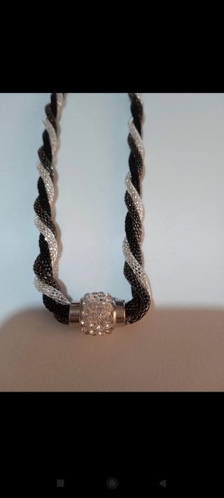 Collana colore oro e argento modello treccia donna