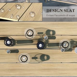 Tavolo da giardino rettangolare in alluminio con