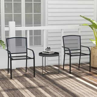 Set di 2 sedie da giardino impilabili salvaspazio