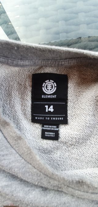 Sudadera Gris Element niñ@