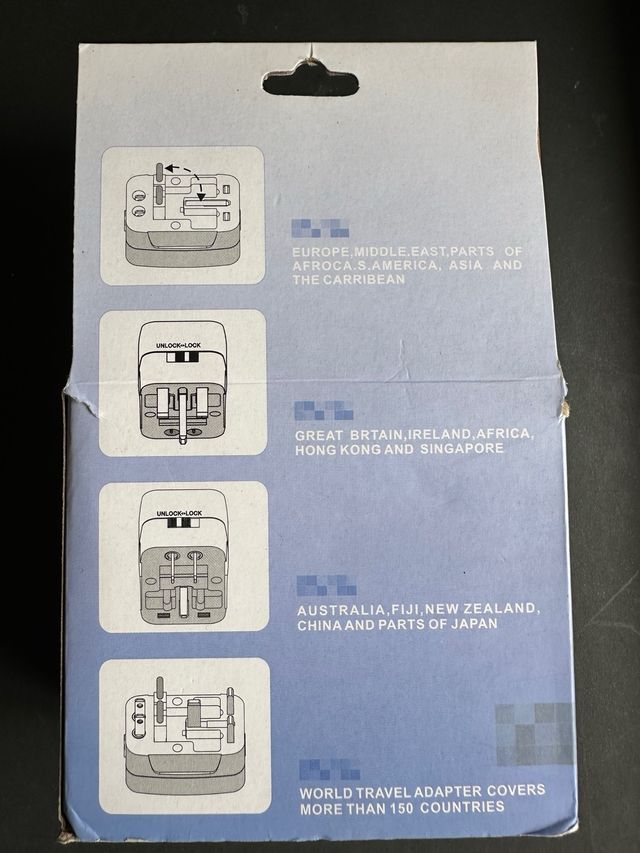 Cargador de viaje todos paises en su caja