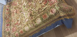 Manta de tapiz de terciopelo antigüedad