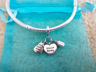 Charm bienvenida bebe plata de ley