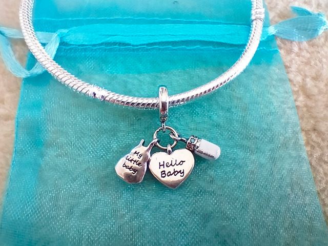 Charm bienvenida bebe plata de ley