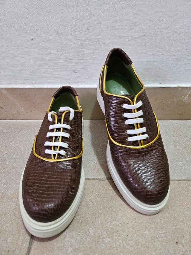 Sneaker pelle marrone