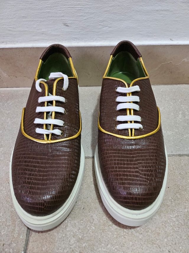 Sneaker pelle marrone