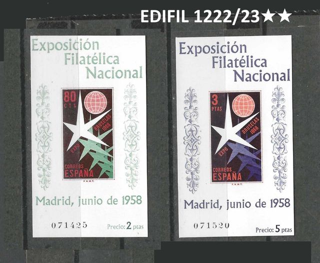 LENZUOLO BRUSSELS EDIFIL 1222/23 ★★ SENZA GUARNIZIONI FISSE MN