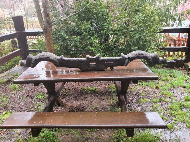 Yugo buey antiguo madera