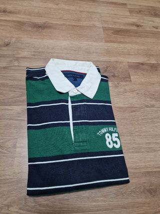 Polo Tommy Hilfiger rayas verde marino