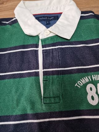 Polo Tommy Hilfiger rayas verde marino