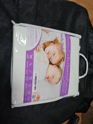 Protector colchon cama cuna jacquard bambú 70x140