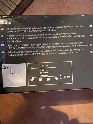 Lampadario 4 faretti led