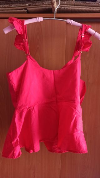 Blusa con escote profundo ROJO