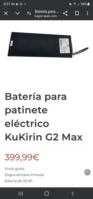 BATERÍA PATINETE ELÉCTRICO