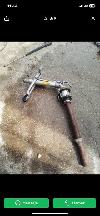 Bomba riego aspersor y soporte