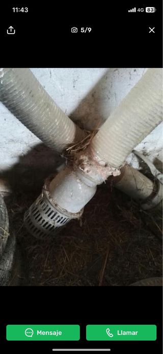 Bomba riego aspersor y soporte