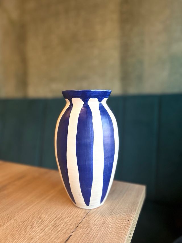 Jarrón grande de rayas