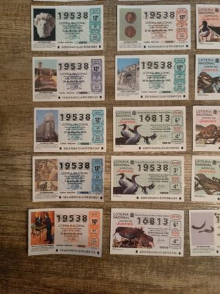 LOTE DECIMOS LOTERIA 1995