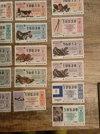 LOTE DECIMOS LOTERIA 1995