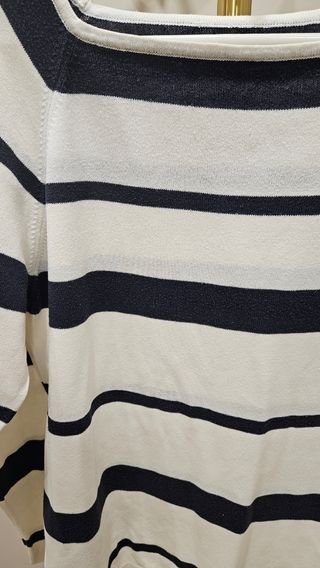 Jersey de rayas blanco y azul marino · Talla 44