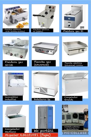 Castillos hinchables, sillas, mesas, copas...