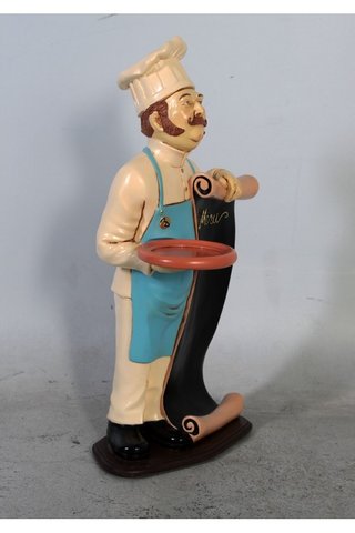 Figura chef con menú pequeño