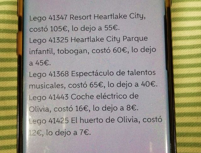 Lote Lego Friends +7 años