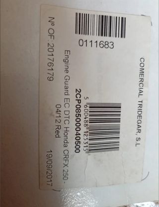 Honda moto protector radiador CRF250