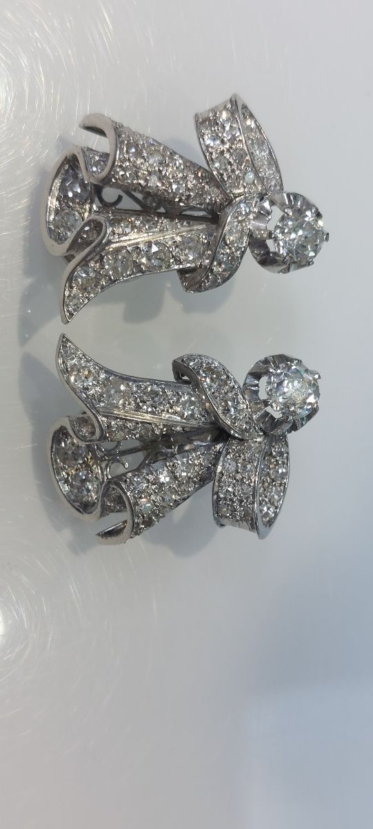 Pendientes platino y diamantes