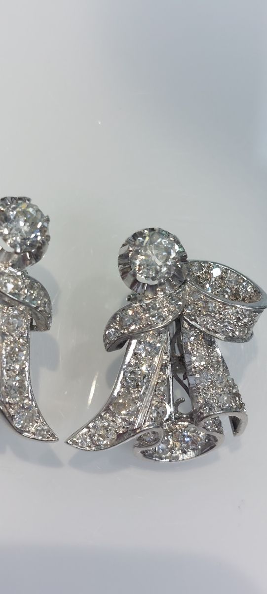 Pendientes platino y diamantes