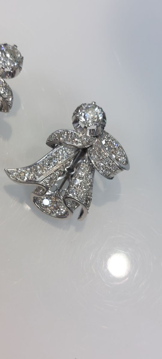 Pendientes platino y diamantes