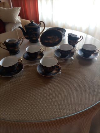 Juego de café antiguo de Japón