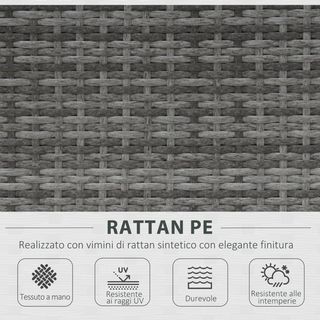 Set 4 P.zi Mobili da Giardino in Rattan (PE), Sal