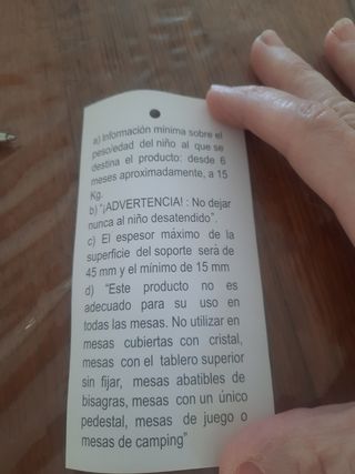 Trona portátil de viaje Corte Inglés