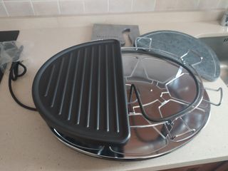 Raclette con grill y piedra