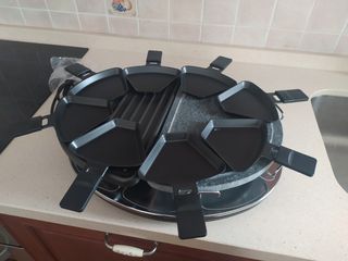 Raclette con grill y piedra