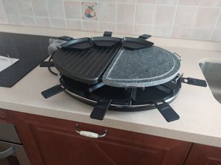 Raclette con grill y piedra