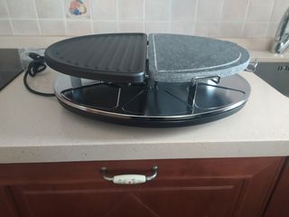 Raclette con grill y piedra