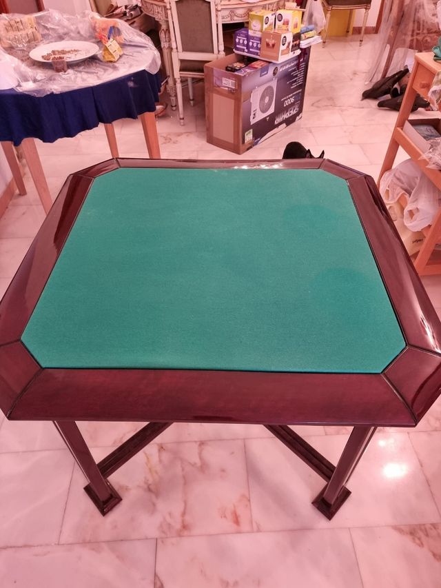 Tavolo da gioco velluto verde poker