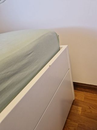 Cama brimnes Ikea sencilla con cajonera 90x 190 cm