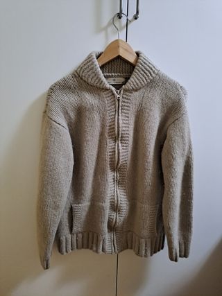 Chaqueta de lana marrón claro caballero