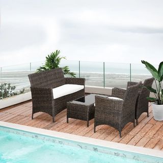 Salottino da giardino esterno Set 4 Pzi:1 Divano/2