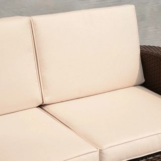 Divano a 3 Posti in PP Plastica ad Effetto Rattan