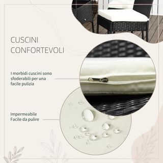 Set da Giardino con Tavolo e 4 Sedie da Esterno in