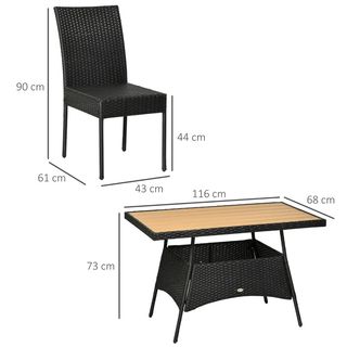 Set da Giardino con Tavolo e 4 Sedie da Esterno in