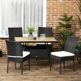 Set da Giardino con Tavolo e 4 Sedie da Esterno in