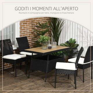 Set da Giardino con Tavolo e 4 Sedie da Esterno in
