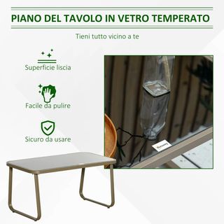 Set da Giardino 4 Pezzi con 2 Sedie, 1 Divanetto e