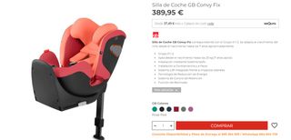 NUEVO Silla de coche con Isofix Gb Gold grupo0/1/2